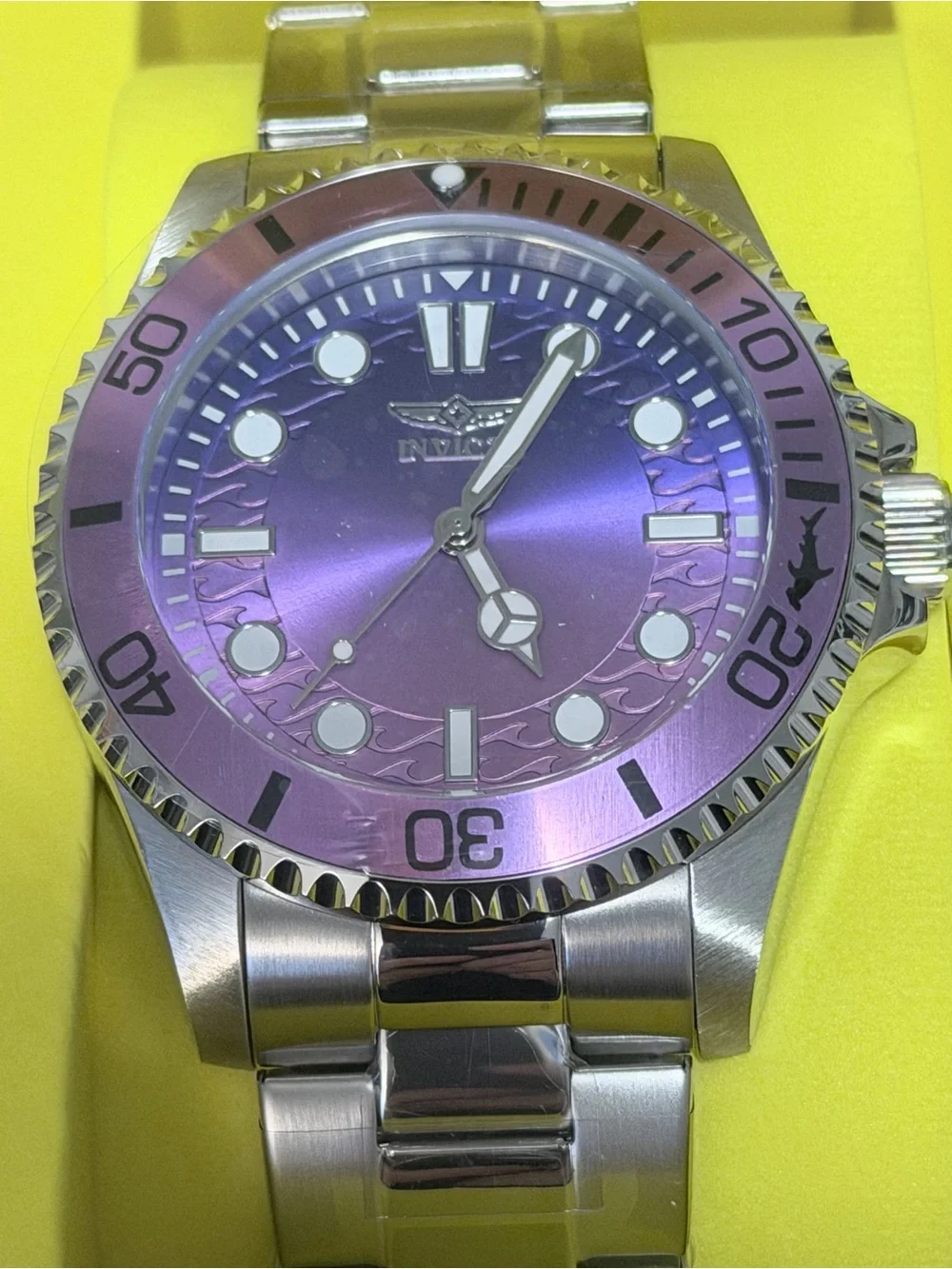 Invicta Pro Diver Men's Steel Watch 43mm with Purple Dial -